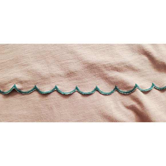 SALE UMGEE NWT Blouse/Top/Shirt Embroidered Drawstring Cuffs Scallop Hem Sz M - Picture 4 of 8